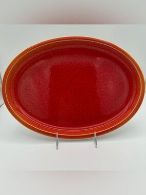Williams Sonoma Jars France Cantine Cerise Red Speckled Oval Platter 14.5"